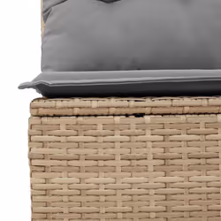 vidaXL 10 Piece Garden Sofa Set with Cushions Black Poly Rattan Acacia - beige and grey - Additional view 10