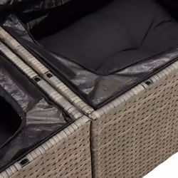 vidaXL 5 Piece Garden Sofa Set with Cushions Black Poly Rattan Acacia - grey - Additional view 8