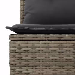 vidaXL 7 Piece Garden Sofa Set with Cushions Beige Poly Rattan Acacia - grey - Additional view 10