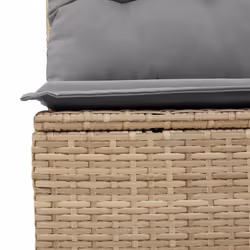 vidaXL 6 Piece Garden Sofa Set with Cushions Black Poly Rattan Acacia - beige and grey - Additional view 10