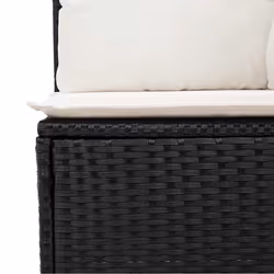 vidaXL 7 Piece Garden Sofa Set with Cushions Beige Poly Rattan Acacia - black and cream - Additional view 10