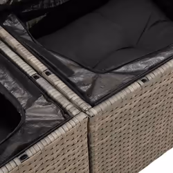 vidaXL 7 Piece Garden Sofa Set with Cushions Beige Poly Rattan Acacia - grey - Additional view 10