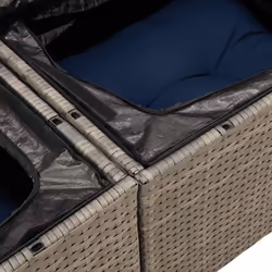 vidaXL 8 Piece Garden Sofa Set with Cushions Grey Poly Rattan Acacia - Additional view 10