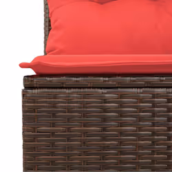 vidaXL 6 Piece Garden Sofa Set with Cushions Poly Rattan Acacia - brown - Additional view 10