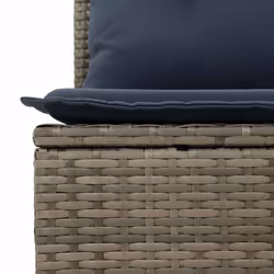 vidaXL 6 Piece Garden Sofa Set with Cushions Grey Poly Rattan Acacia - Additional view 10