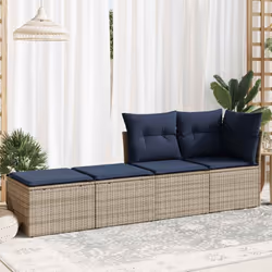 vidaXL 2 Piece Garden Sofa Set with Cushions Poly Rattan Acacia - grey