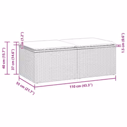 vidaXL 2 Piece Garden Sofa Set with Cushions Poly Rattan Acacia - grey