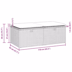 vidaXL 2 Piece Garden Sofa Set with Cushions Poly Rattan Acacia - grey