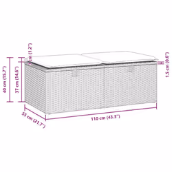 vidaXL 2 Piece Garden Sofa Set with Cushions Beige Poly Rattan Acacia - light grey - Additional view 6