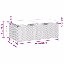 vidaXL 2 Piece Garden Sofa Set with Cushions Black Poly Rattan Acacia - beige and grey - Additional view 5