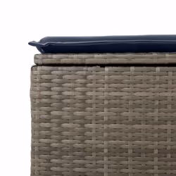 vidaXL Garden Sofa Set 2 Piece with Cushions Outdoor Sofa Poly Rattan Acacia - grey - Additional view 4