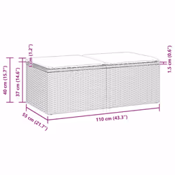 vidaXL Garden Sofa Set 2 Piece with Cushions Outdoor Sofa Poly Rattan Acacia - grey - Additional view 5