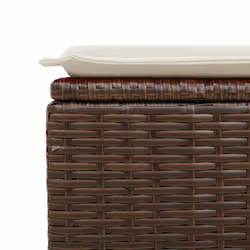 vidaXL 2 Piece Garden Sofa Set with Cushions Black Poly Rattan Acacia - brown - Additional view 4