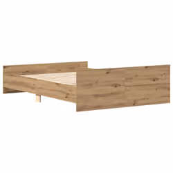 vidaXL Bed Frame with Headboard and Footboard Mattress Foundation Bed Base - artisan oak, 120 x 200 cm - Additional view 6