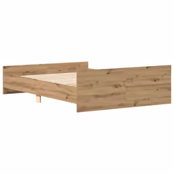 vidaXL Bed Frame with Headboard and Footboard Mattress Foundation Bed Base - artisan oak, 150 x 200 cm - Additional view 6