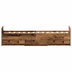 vidaXL Bed Frame with Headboard and Footboard Mattress Foundation Concrete - old wood, 100 x 200 cm - Additional view 6