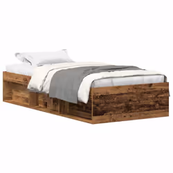 vidaXL Bed Frame Bedroom Mattress Foundation Guest Room Bedstead Bed Base - old wood, 90 x 200 cm