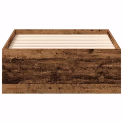 vidaXL Bed Frame Bedroom Mattress Foundation Guest Room Bedstead Bed Base - old wood, 90 x 200 cm - Additional view 4