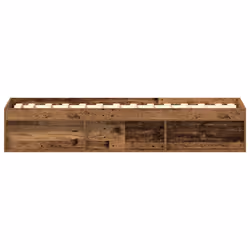 vidaXL Bed Frame Bedroom Mattress Foundation Guest Room Bedstead Bed Base - old wood, 90 x 200 cm - Additional view 5