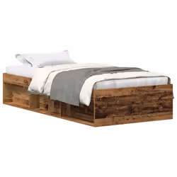 vidaXL Bed Frame Bedroom Mattress Foundation Guest Room Bedstead Bed Base - old wood, 100 x 200 cm