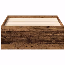 vidaXL Bed Frame Bedroom Mattress Foundation Guest Room Bedstead Bed Base - old wood, 100 x 200 cm - Additional view 4