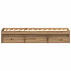 vidaXL Bed Frame Bedroom Mattress Foundation Guest Room Bedstead Bed Base - artisan oak, 100 x 200 cm - Additional view 5