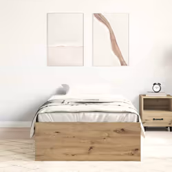 vidaXL Bed Frame Bedroom Mattress Foundation Guest Room Bedstead Bed Base - artisan oak, 90 x 190 cm - Additional view 2