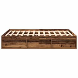 vidaXL Bed Frame Bedroom Mattress Foundation Guest Room Bedstead Bed Base - old wood, 120 x 200 cm - Additional view 5