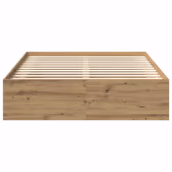vidaXL Bed Frame Bedroom Mattress Foundation Guest Room Bedstead Bed Base - artisan oak, 140 x 200 cm - Additional view 4