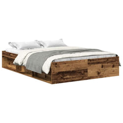 vidaXL Bed Frame Bedroom Mattress Foundation Guest Room Bedstead Bed Base - old wood, 160 x 200 cm
