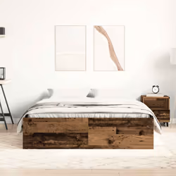 vidaXL Bed Frame Bedroom Mattress Foundation Guest Room Bedstead Bed Base - old wood, 160 x 200 cm