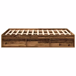 vidaXL Bed Frame Bedroom Mattress Foundation Guest Room Bedstead Bed Base - old wood, 160 x 200 cm - Additional view 5