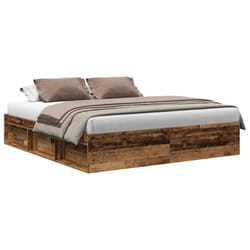 vidaXL Bed Frame Bedroom Mattress Foundation Guest Room Bedstead Bed Base - old wood, 200 x 200 cm