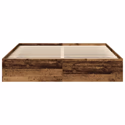 vidaXL Bed Frame Bedroom Mattress Foundation Guest Room Bedstead Bed Base - old wood, 200 x 200 cm - Additional view 4