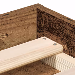 vidaXL Bed Frame Bedroom Mattress Foundation Guest Room Bedstead Bed Base - old wood, 200 x 200 cm - Additional view 7