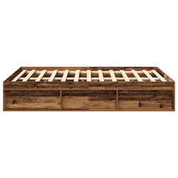 vidaXL Bed Frame Bedroom Mattress Foundation Guest Room Bedstead Bed Base - old wood, 120 x 190 cm - Additional view 5