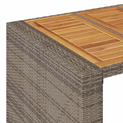 vidaXL Garden Bar Set without Cushions Outdoor Bar Set Poly Rattan Acacia - grey, 105 cm/ 4 piece - Additional view 6