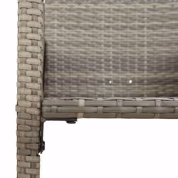 vidaXL Garden Bar Set without Cushions Outdoor Bar Set Poly Rattan Acacia - grey, 185 cm/ 4 piece - Additional view 6