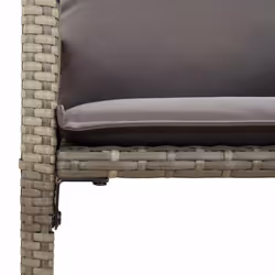 vidaXL Garden Bar Set with Cushions Outdoor Bar Table Set Poly Rattan Acacia - 105 cm/ 2 piece - Additional view 5