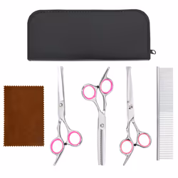 vidaXL 6 Piece Dog Grooming Scissors Set Stainless Steel dog grooming scissor - 4 pcs