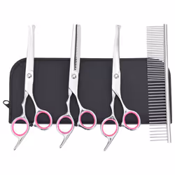 vidaXL 6 Piece Dog Grooming Scissors Set Stainless Steel dog grooming scissor - 4 pcs