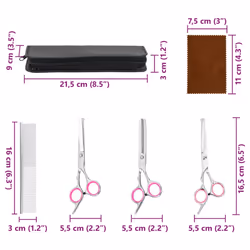 vidaXL 6 Piece Dog Grooming Scissors Set Stainless Steel dog grooming scissor - 4 pcs
