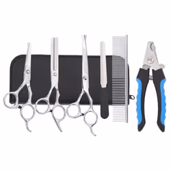 vidaXL 6 Piece Dog Grooming Scissors Set Stainless Steel dog grooming scissor - 6 pcs