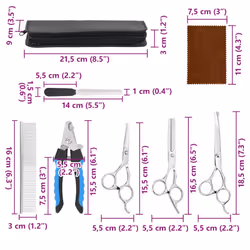 vidaXL 6 Piece Dog Grooming Scissors Set Stainless Steel dog grooming scissor - 6 pcs