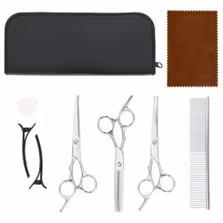 vidaXL 6 Piece Dog Grooming Scissors Set Stainless Steel dog grooming scissor - 7 pcs