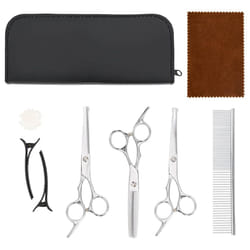 vidaXL 6 Piece Dog Grooming Scissors Set Stainless Steel dog grooming scissor - 7 pcs