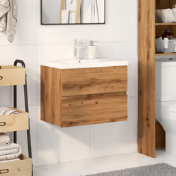 vidaXL Sink Cabinet Home Bathroom Sink Unit Storage Cabinet Engineered Wood - artisan oak, 61 x 39.5 x 49 cm - Additional view 2