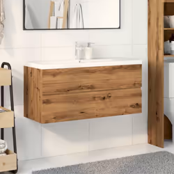 vidaXL Sink Cabinet Home Bathroom Sink Unit Storage Cabinet Engineered Wood - artisan oak, 101 x 39.5 x 49 cm - Additional view 2