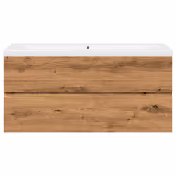 vidaXL Sink Cabinet Home Bathroom Sink Unit Storage Cabinet Engineered Wood - artisan oak, 101 x 39.5 x 49 cm - Additional view 4
