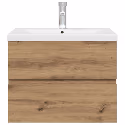 vidaXL Sink Cabinet Home Bathroom Sink Unit Storage Cabinet Engineered Wood - artisan oak, 60 x 38.5 x 45 cm - Additional view 4